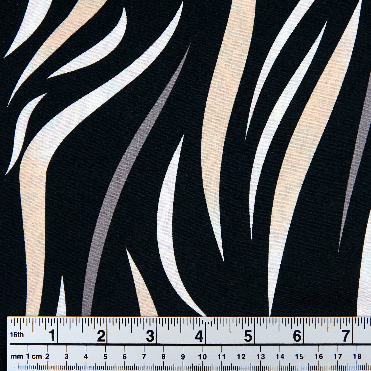 Printed Rayon Fabric, Cream White Wave -Width 140cm