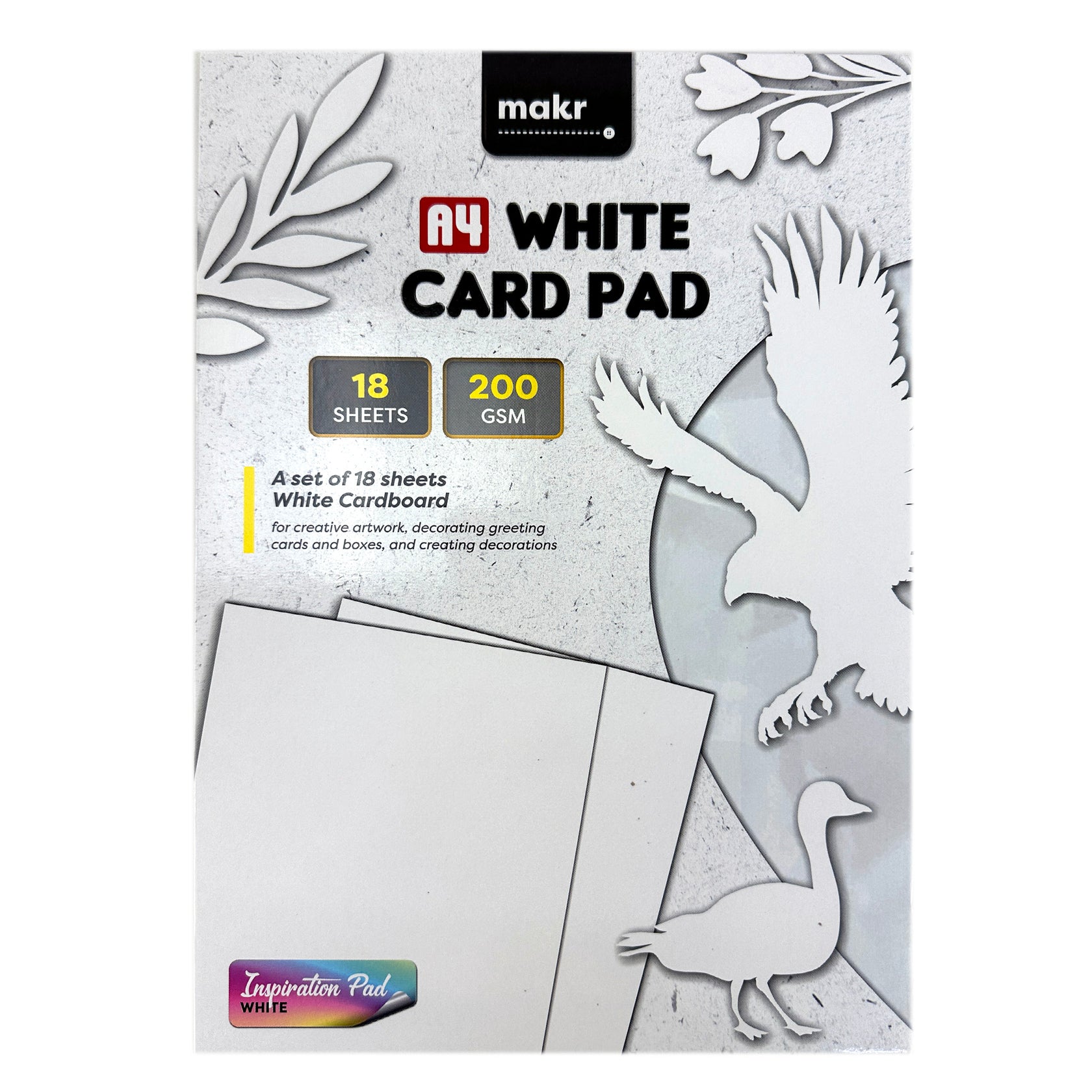 A4 Card Pad, White 18 Sheets Lincraft