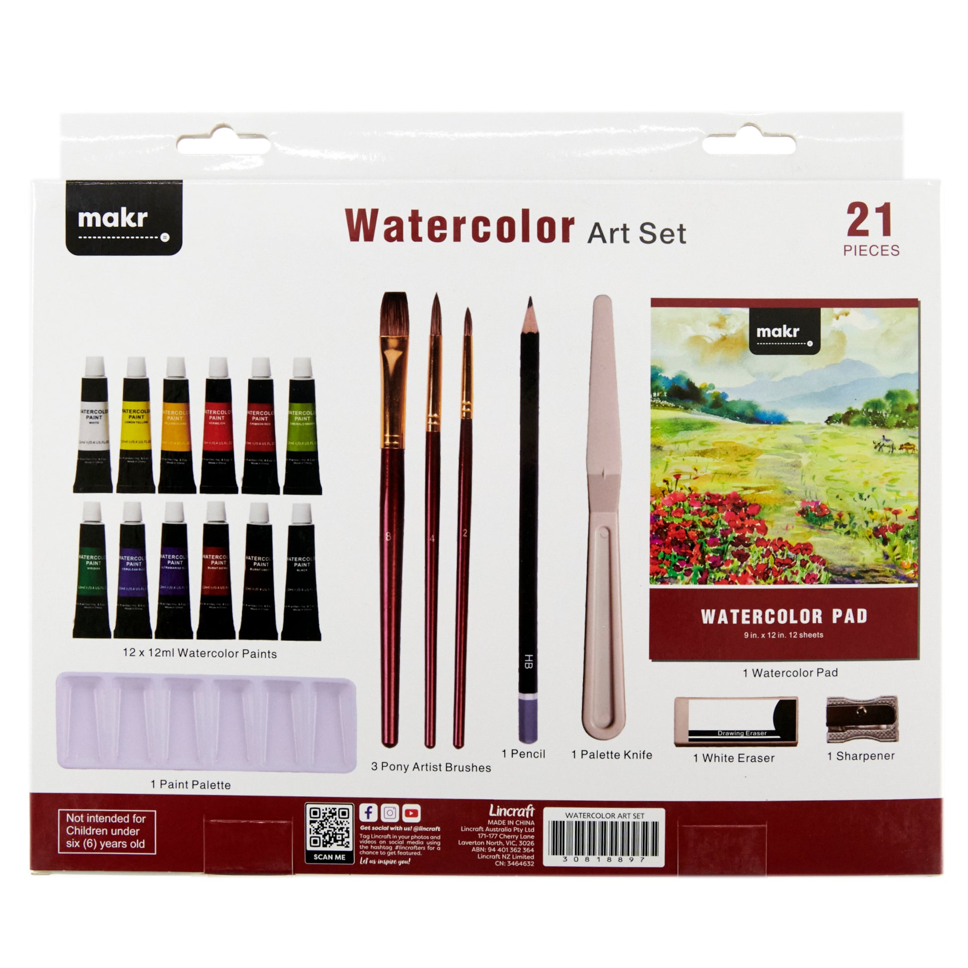 Makr Watercolour Art Set, 21pc