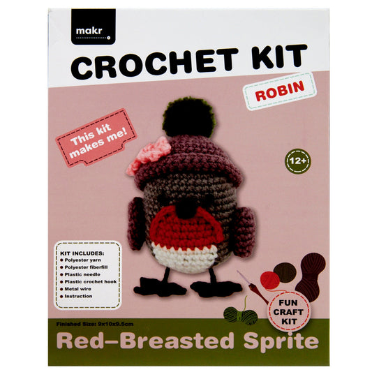 DIY Crochet Kit, Robin With Cap