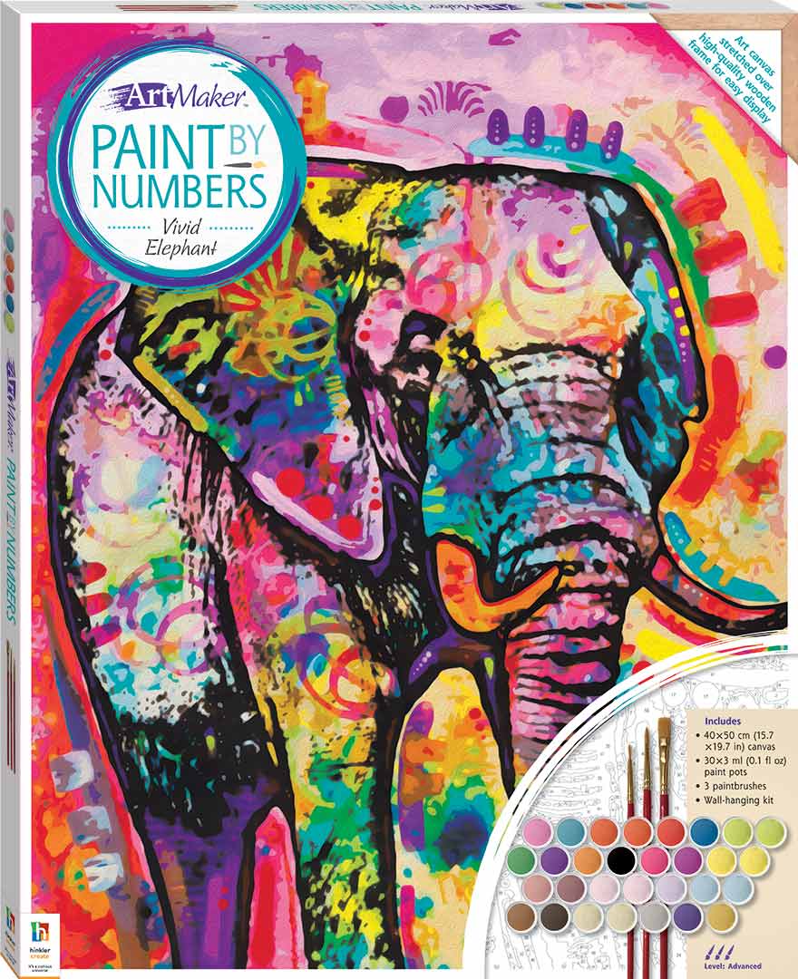 Paint by Numbers Canvas Vivid Elephant
