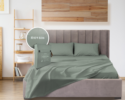 Novus 400TC Organic Cotton Sheet Set, Light Green