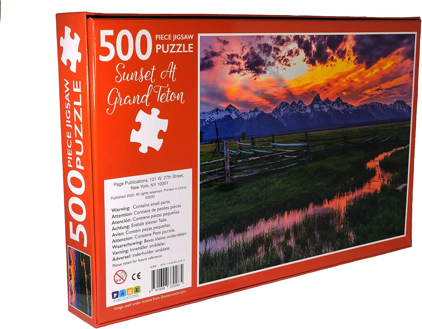 500-Piece Jigsaw Puzzle, Sunset At Grand Teton