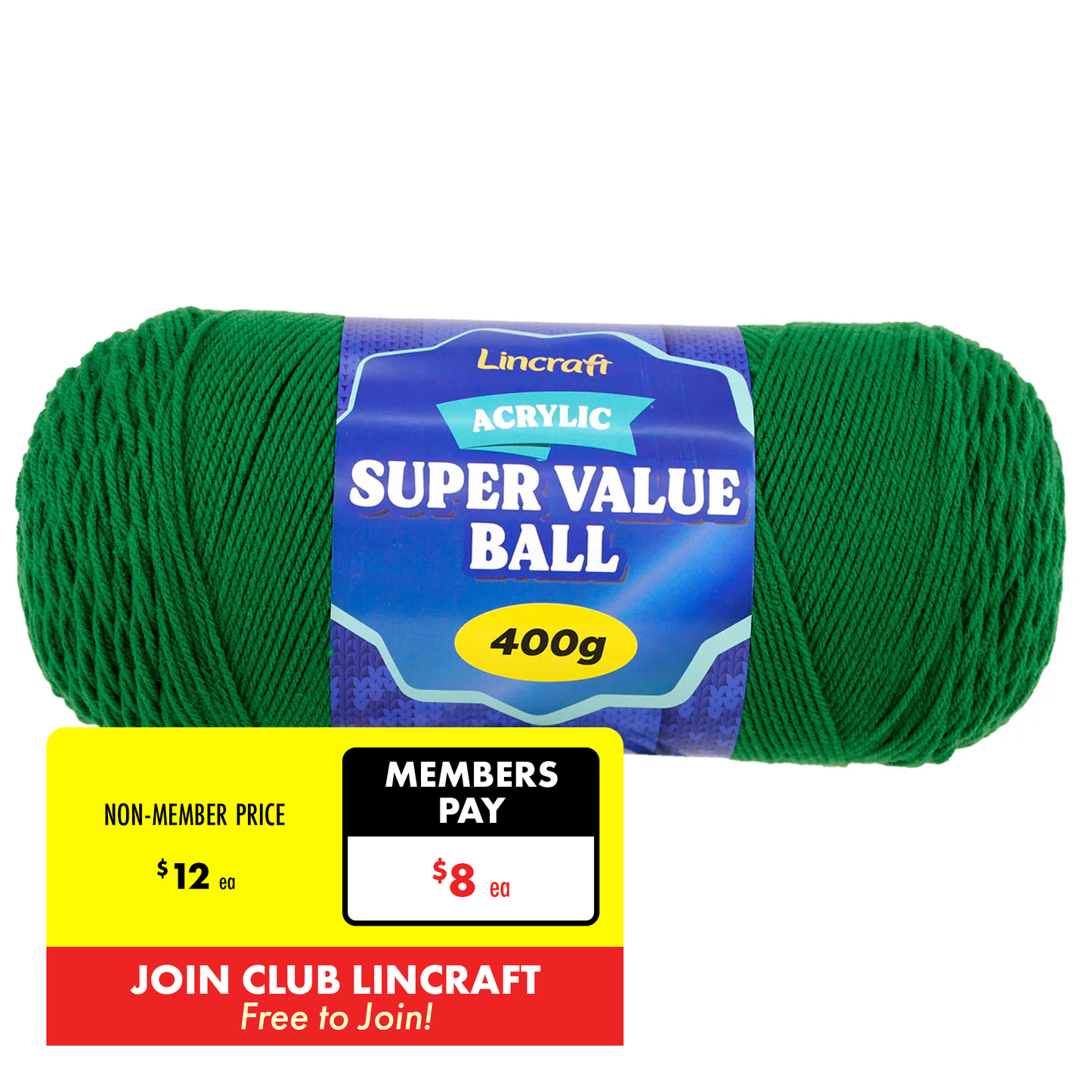 Acrylic Super Value Ball Crochet & Knitting Yarn, 400g Acrylic Yarn