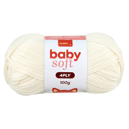 Makr Baby Soft Crochet & Knitting Yarn 4ply, 230m Acrylic Nylon Blend Yarn