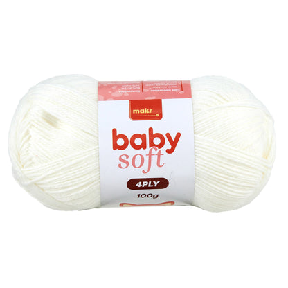 Makr Baby Soft Crochet & Knitting Yarn 4ply, 230m Acrylic Nylon Blend Yarn