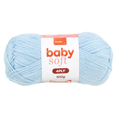 Makr Baby Soft Crochet & Knitting Yarn 4ply, 230m Acrylic Nylon Blend Yarn