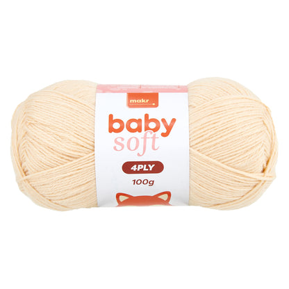 Makr Baby Soft Crochet & Knitting Yarn 4ply, 230m Acrylic Nylon Blend Yarn