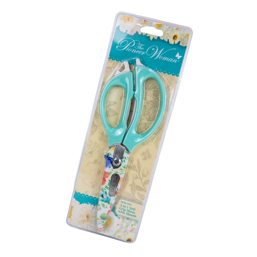 3-in-1 Shears With Sheath Soft Grip