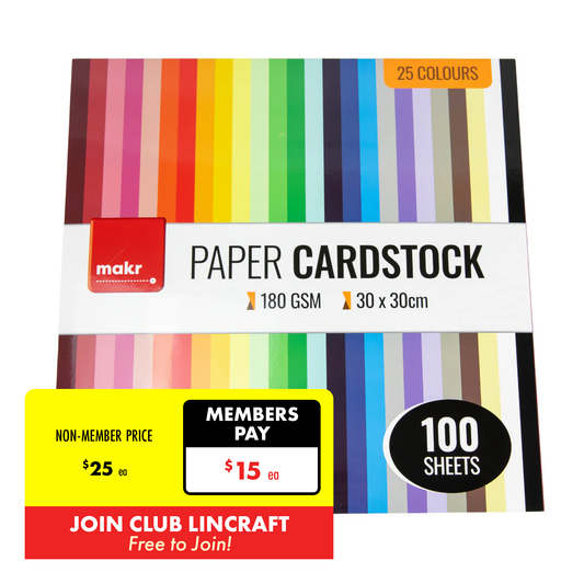 Makr Paper Cardstock – 100 Sheets, 25 Colours