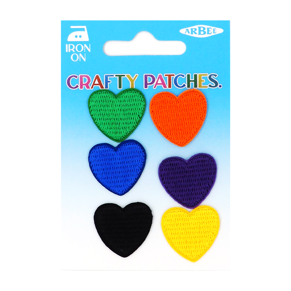 Arbee Crafty Patch, Mini Hearts- 6pc