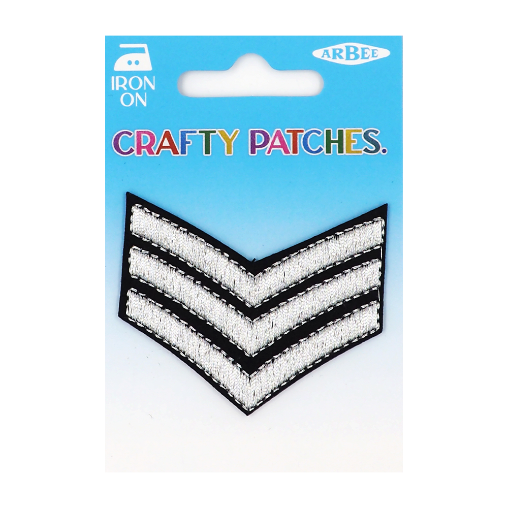 Arbee Crafty Patch, 3 Silver Stripes- 1pc – Lincraft