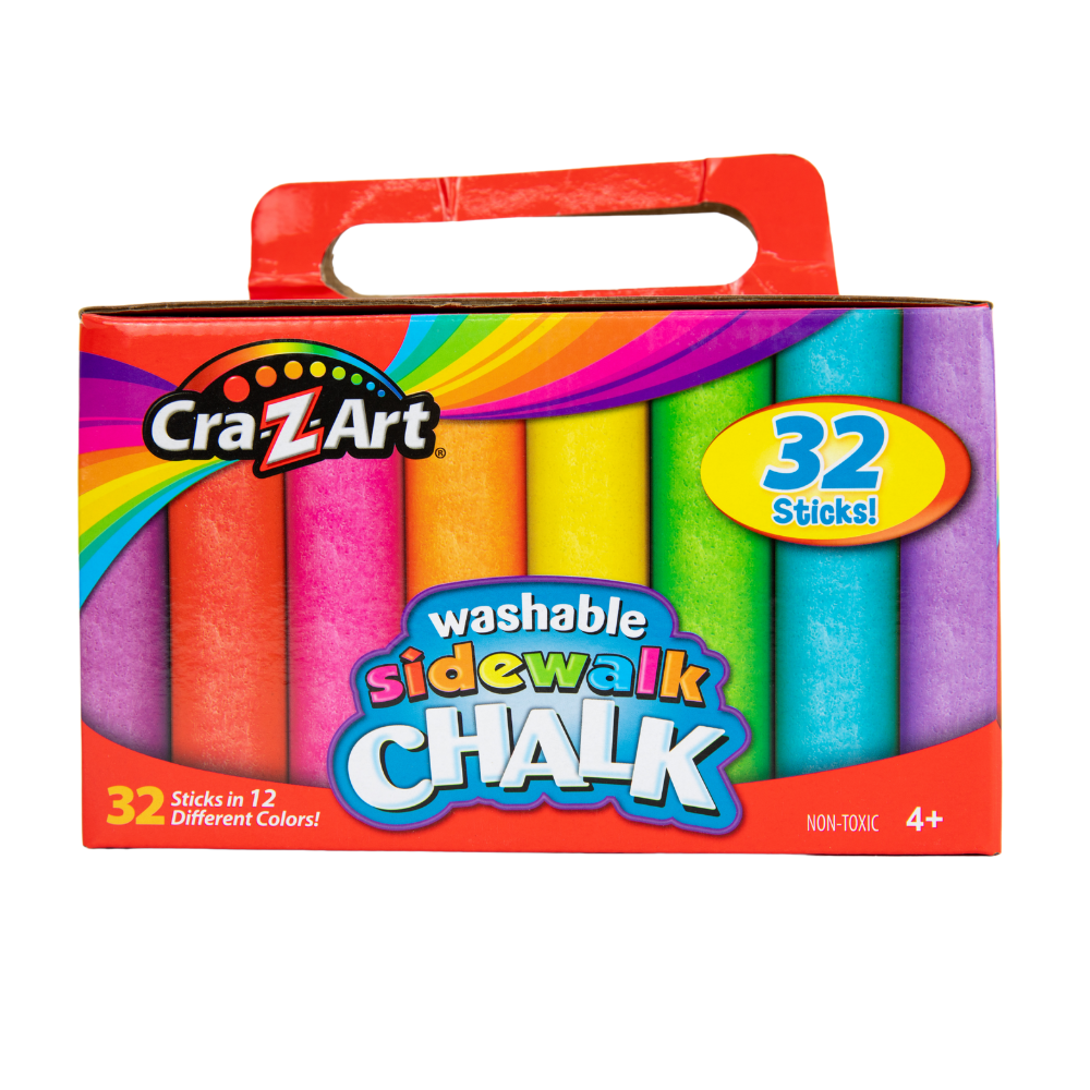 Cra-Z-Art Washable Sidewalk Chalk, 12 Colours- 32 Sticks