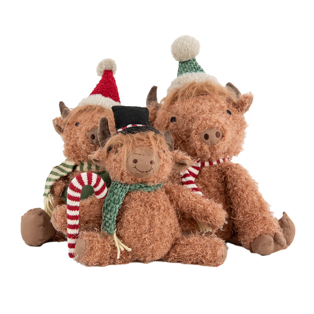 Christmas Decoration Fabric, Sitting Highland Cow