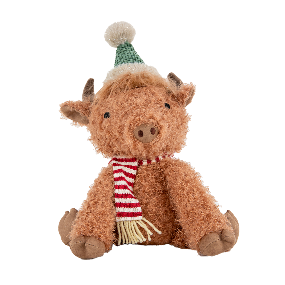 Christmas Decoration Fabric, Sitting Highland Cow