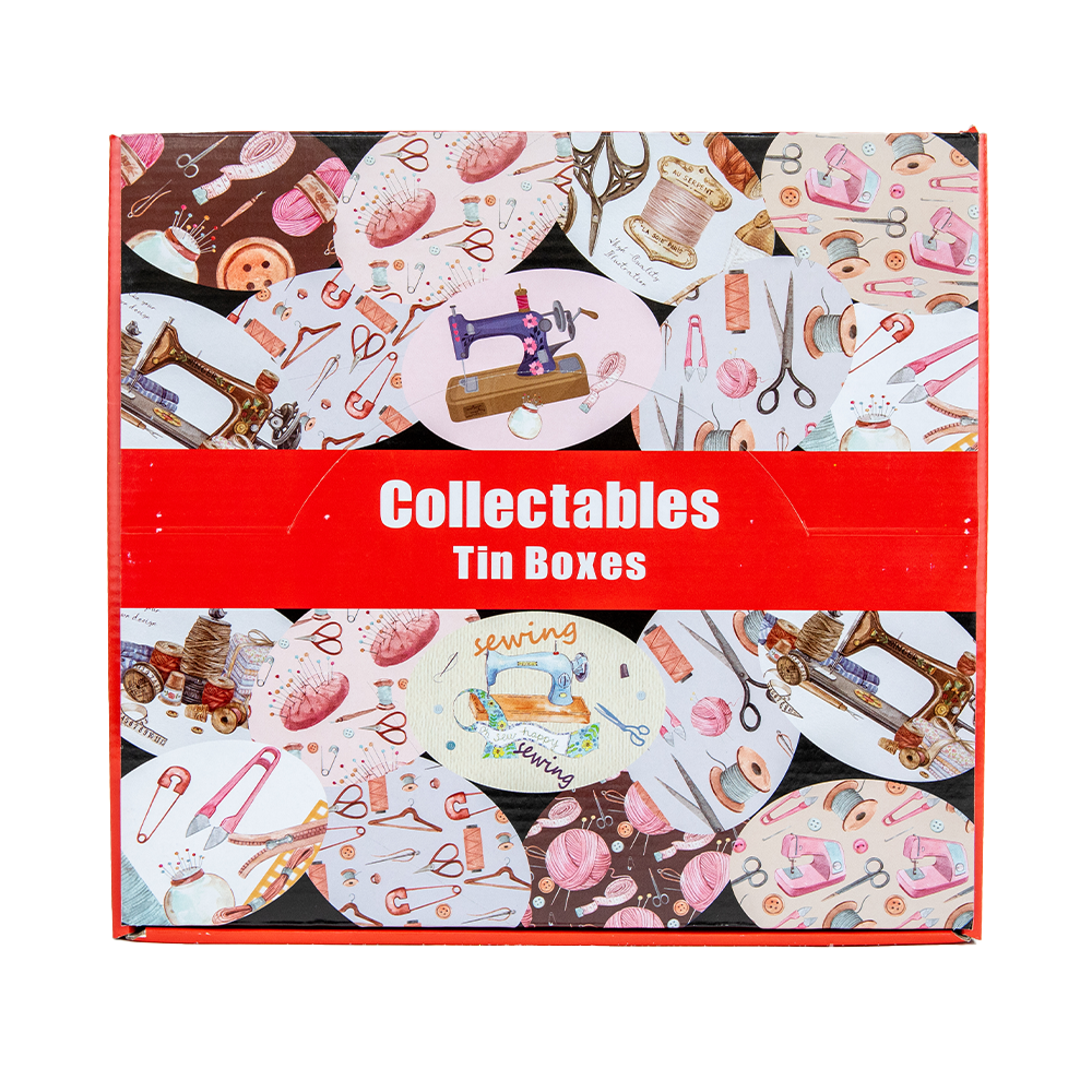 Sewing Tin Box Oval - 8.5x6x2.8cm