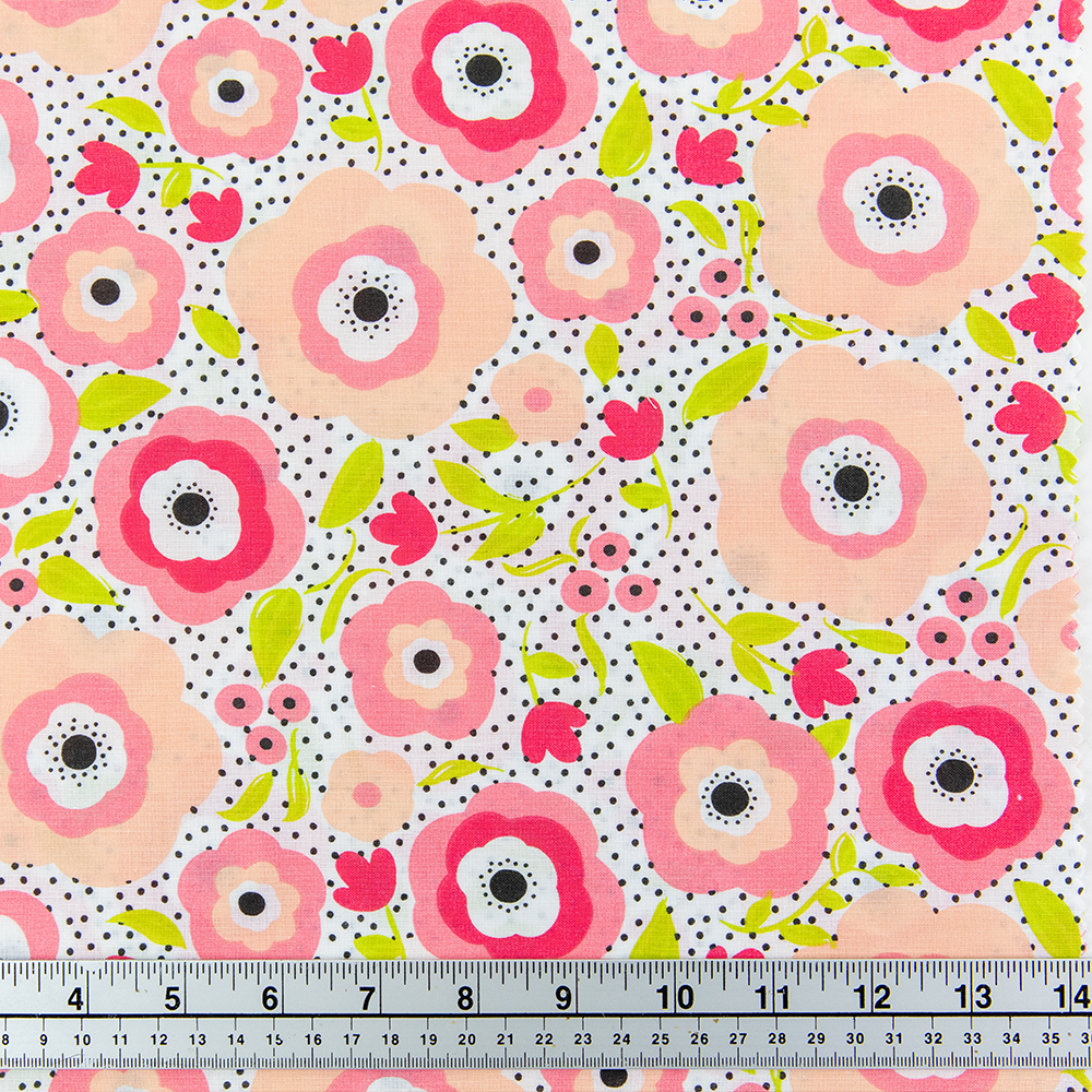 Print Craft & Quilting Fabric, Mimosa Daisy- Width 112cm