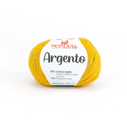 Argento Crochet & Knitting Yarn, 50g Egyptian Cotton Polyester Blend Yarn
