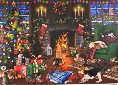 1000-Piece Jigsaw Puzzle, Paws Party Christmas