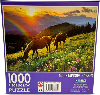 1000-Piece Jigsaw Puzzle, Mountainside Horses
