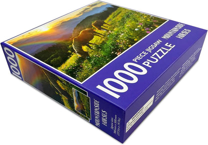 1000-Piece Jigsaw Puzzle, Mountainside Horses