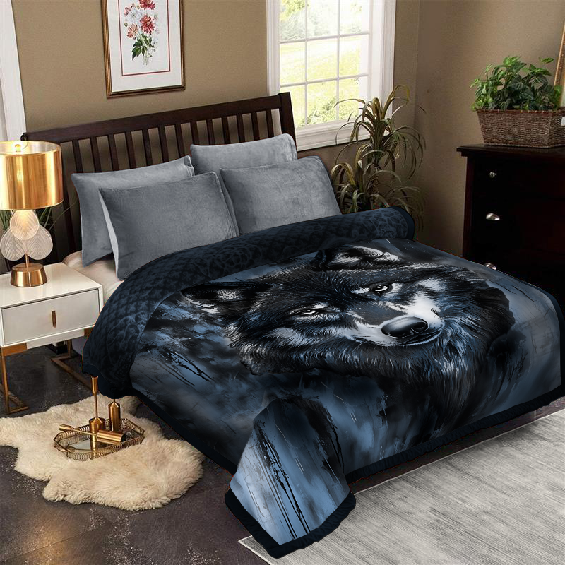 Formr Luxury Mink Blanket, Wolf- 2.1mx2.3m