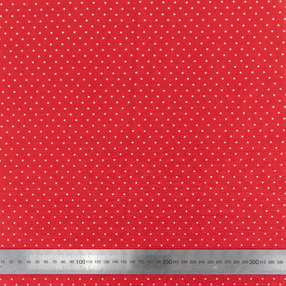 Print Craft & Quiltng Fabric, Red Aspirin Dot -Width 110cm
