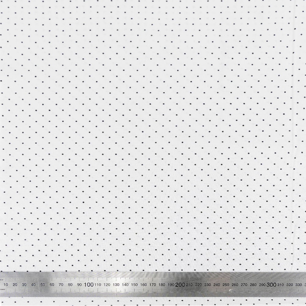 Print Craft & Quiltng Fabric, White Swiss Dot -Width 110cm