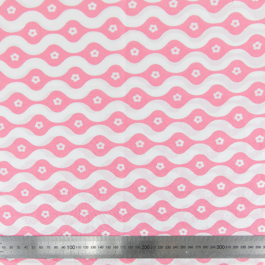 Print Craft & Quiltng Fabric, Pink Groovy Flower -Width 110cm