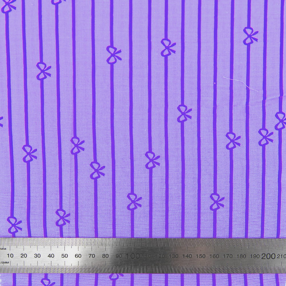 Print Craft & Quiltng Fabric, Stripe & Bow -Width 110cm