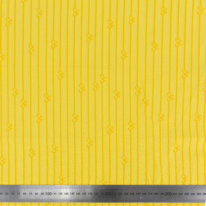 Print Craft & Quiltng Fabric, Stripe & Yellow Bow-Width 110cm