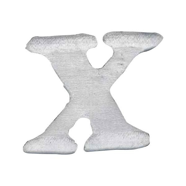Sullivans Motif Iron On Letter X, White- 20 mm