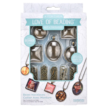 HOR - For The Love Of Beading Kits D.I.Y. Customizable Multi-Color Metal Bezel Necklace Kit
