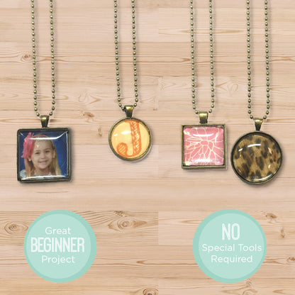 HOR - For The Love Of Beading Kits D.I.Y. Customizable Multi-Color Metal Bezel Necklace Kit