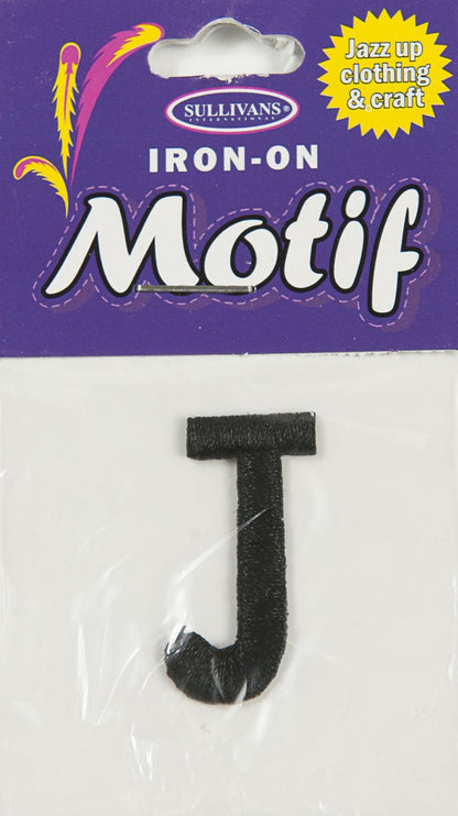 Sullivans Motif Iron On Letter, Black- 30 mm