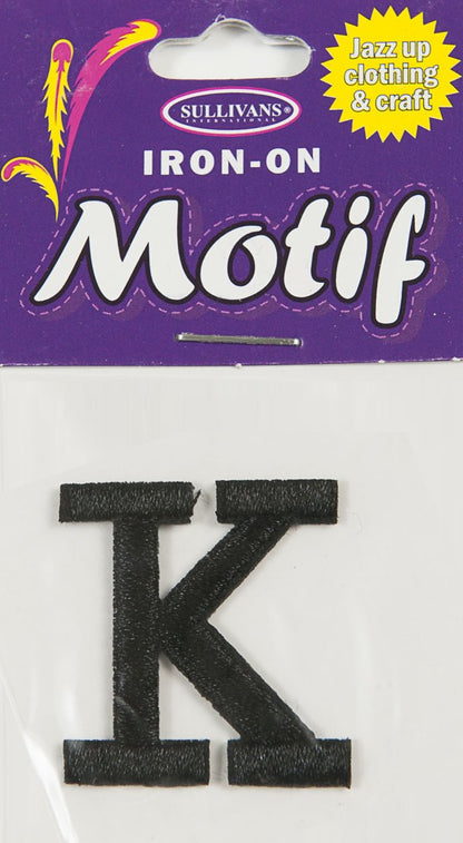 Sullivans Motif Iron On Letter, Black- 30 mm