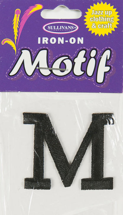 Sullivans Motif Iron On Letter, Black- 30 mm
