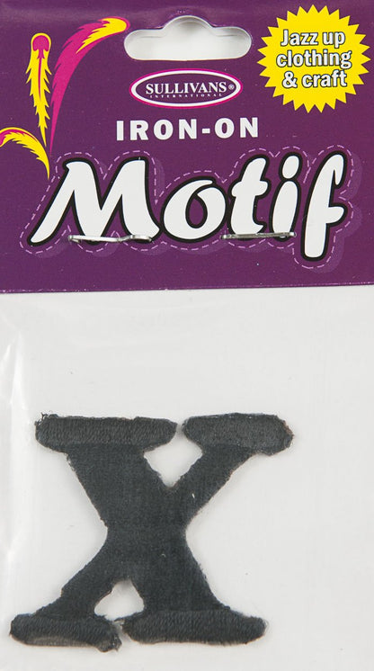 Sullivans Motif Iron On Letter, Black- 30 mm