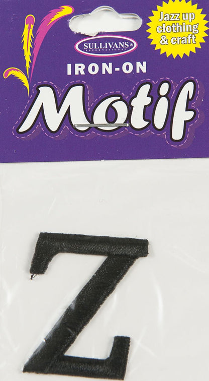 Sullivans Motif Iron On Letter, Black- 30 mm
