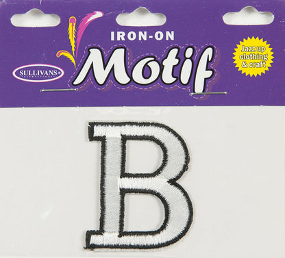 Iron On Motif Letter, White - 45mm - Sullivans