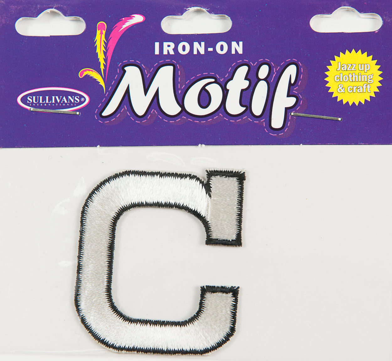Iron On Motif Letter, White - 45mm - Sullivans