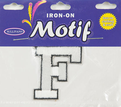 Iron On Motif Letter, White - 45mm - Sullivans