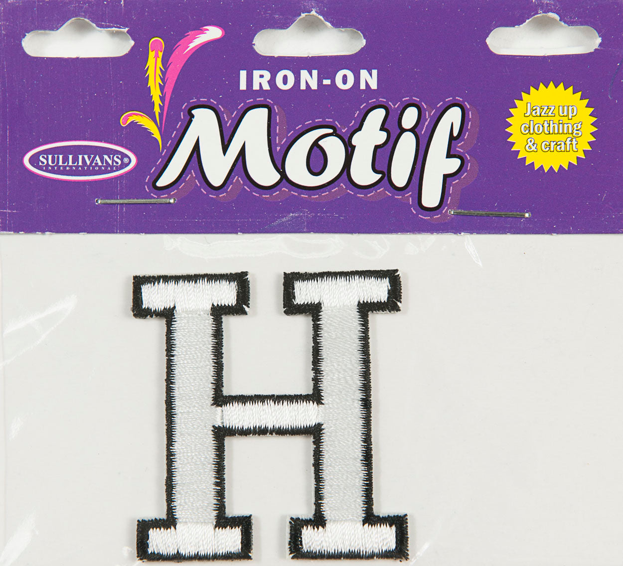 Iron On Motif Letter, White - 45mm - Sullivans