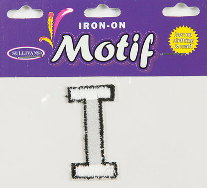 Iron On Motif Letter, White - 45mm - Sullivans