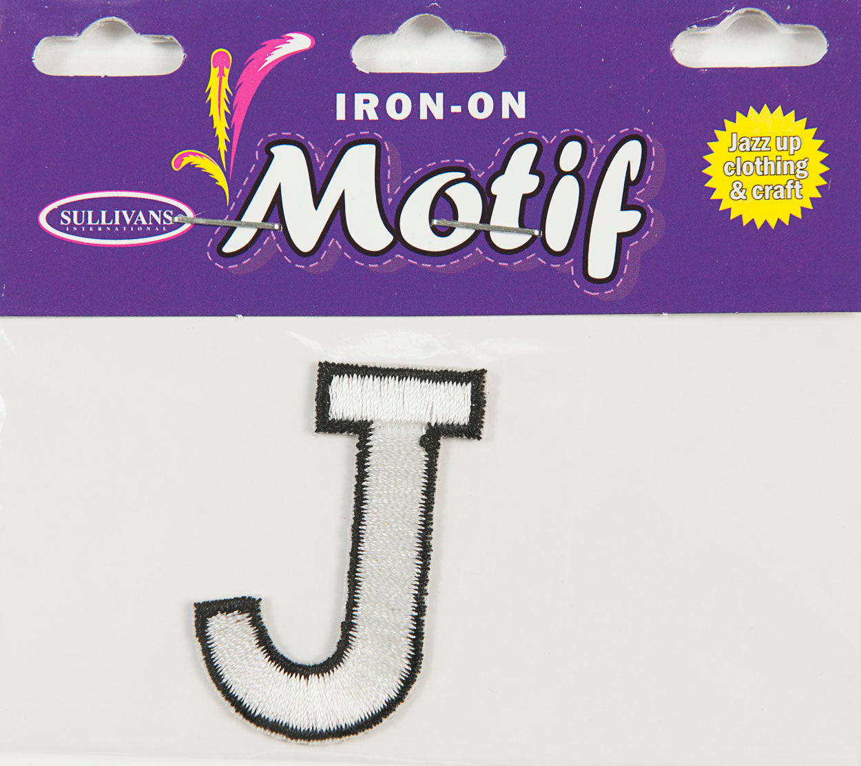 Iron On Motif Letter, White - 45mm - Sullivans