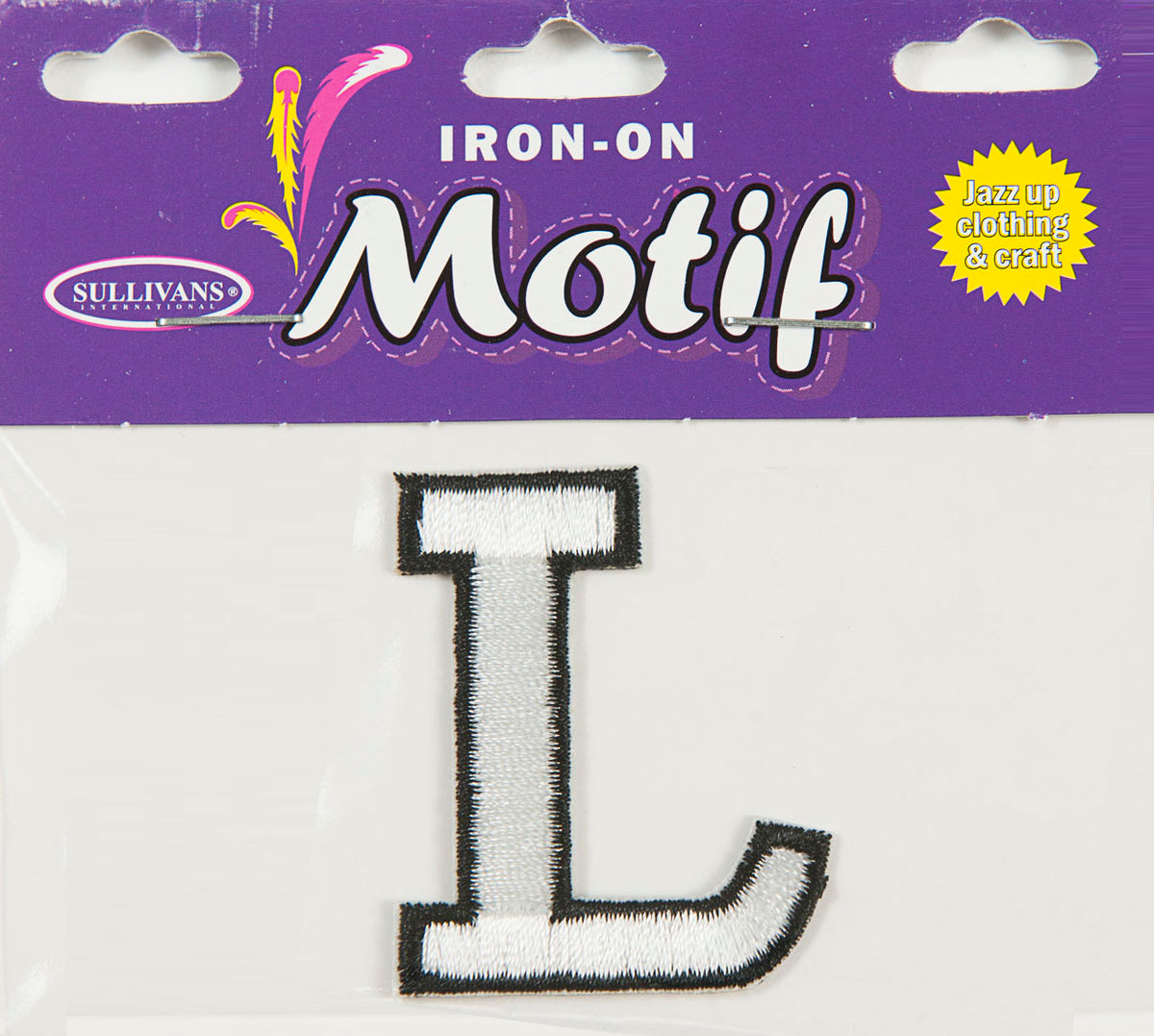 Iron On Motif Letter, White - 45mm - Sullivans