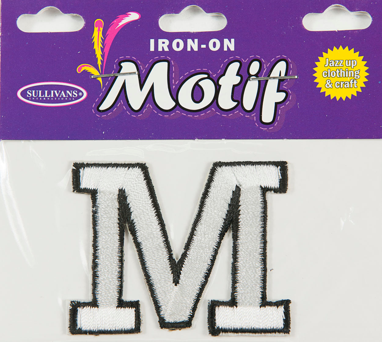 Iron On Motif Letter, White - 45mm - Sullivans