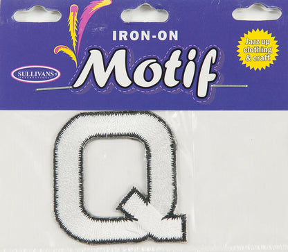 Iron On Motif Letter, White - 45mm - Sullivans