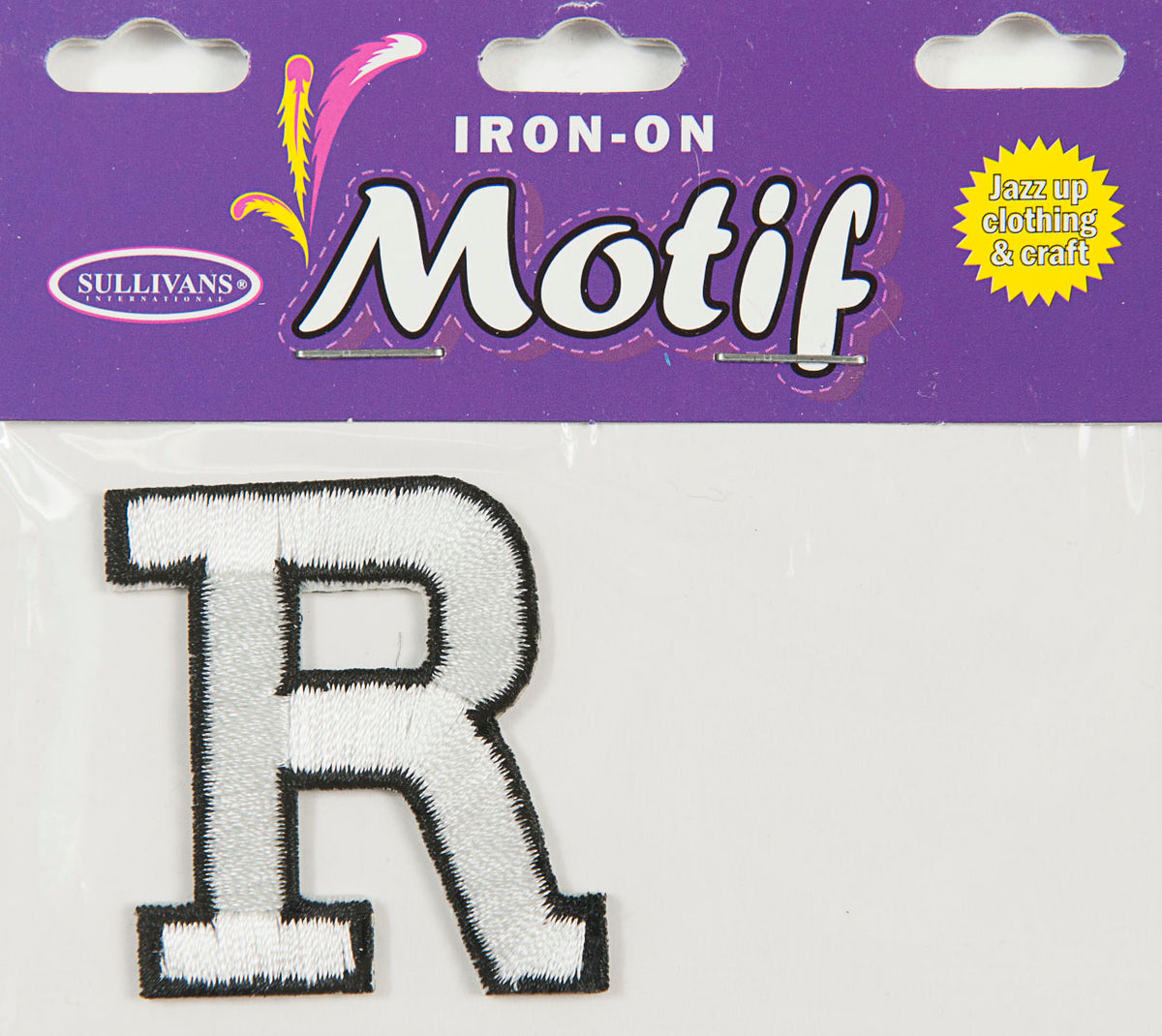 Iron On Motif Letter, White - 45mm - Sullivans