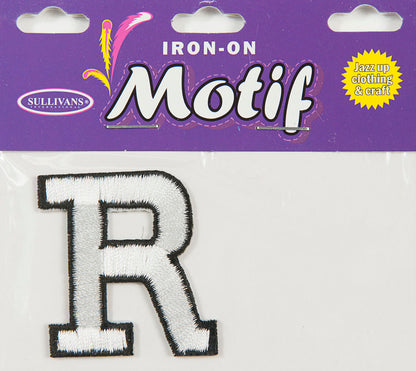 Iron On Motif Letter, White - 45mm - Sullivans